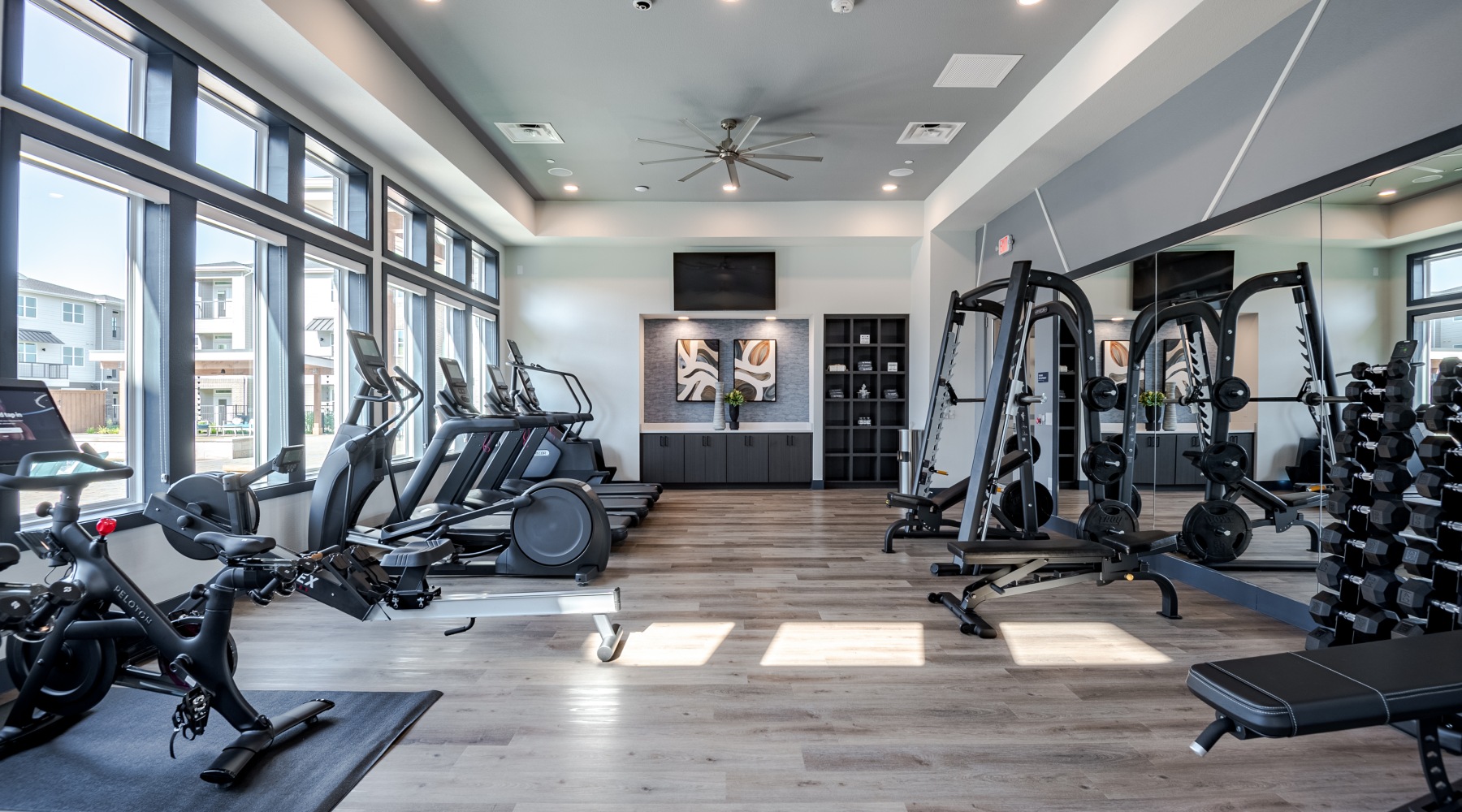 fitness center with ample machines